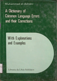 Image of A Dictionary of Common Language Errors and their Corrections