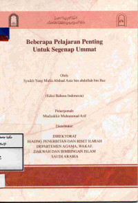 Image of Beberapa pelajaran penting untuk segenap ummat