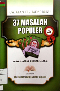 Image of Catatan terhadap buku 37 masalah populer